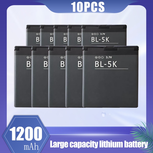 1-20PCS 1200mAh BL-5K BL 5K BL5K Rechargeable Lithium Phone Battery For Nokia N85 N86 8MP N87 2610S 701 Oro C7 C7-00 X7 X7-00 T7: 10PCS