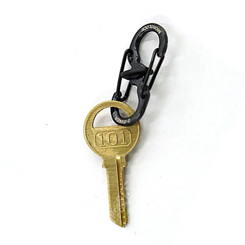 5pcs Portable Stainless Steel Type Carabiner With Lock Anti-Theft Outdoor Camping Backpack Buckle Tool Mini Keychain Hook