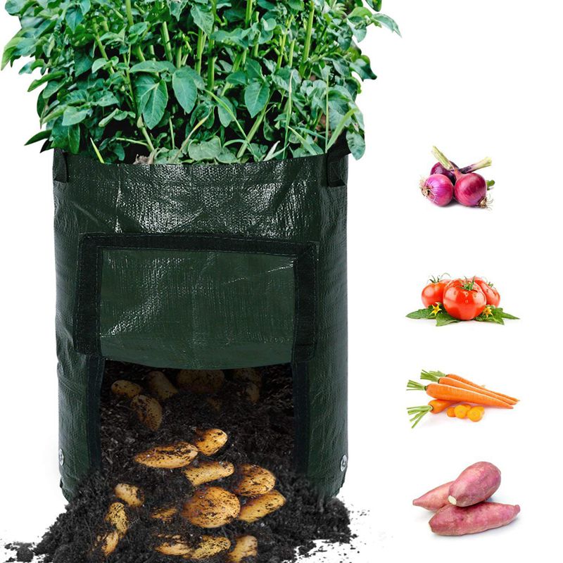 NACHLYNN 10 Gallon 40.6 Cm Diameter Niet-geweven Stof NACHLYNN Kweekzakken Set – 5 Stuks 10 Gallon (40 Cm Diameter), Zware Stof, Beluchting, Handvatten, Voor Planten En Groenten Kweekzakken Planten Potten