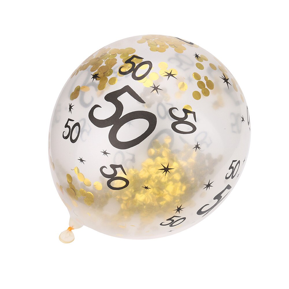 5Pcs Ballon 30 40 50th Happy Birthday Age Confetti Filled Balloons Wedding Party Decor Decoration Adult Kids Latex Ballon