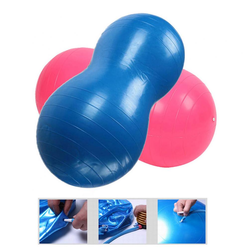 Bolas de Yoga con forma de cacahuete, material de PVC grueso inflable para gimnasio, Fitness, entrenamiento, Yoga, Pilates, pelota de masaje, equipo de Yoga