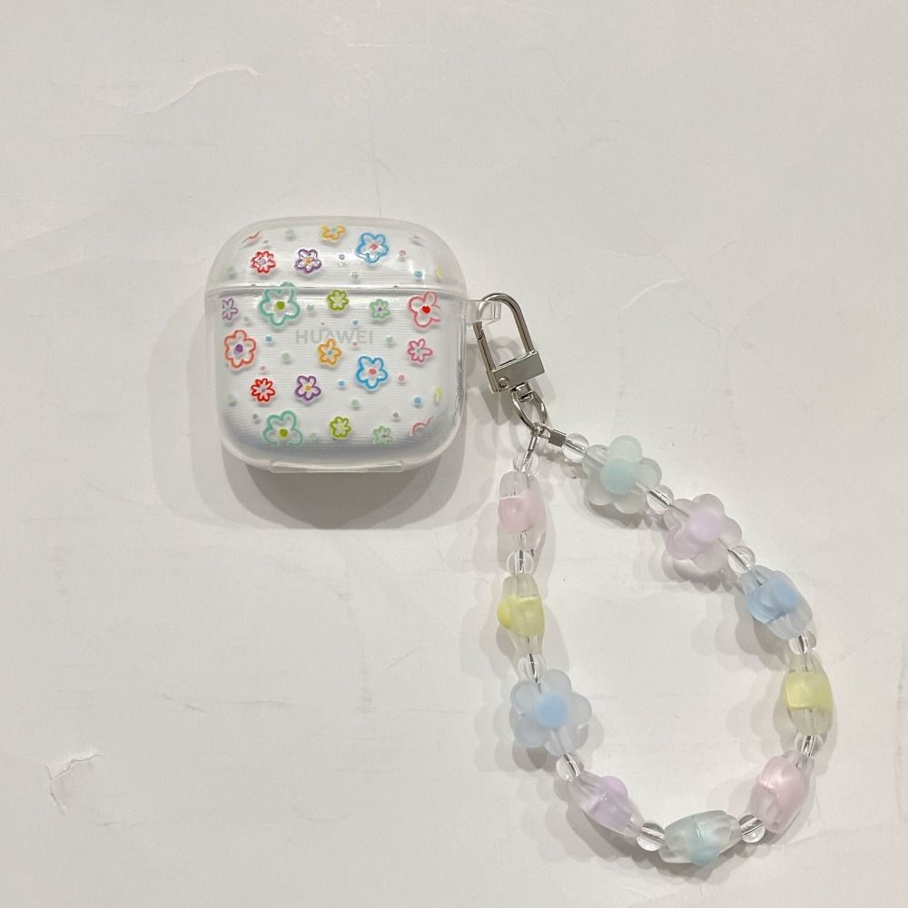 Transparent Earphone Protective Case Bracelet Key Chain Shockproof Bluetooth Earphone Case Portable for HUAWEI FreeBuds SE2: MULTICOLOR