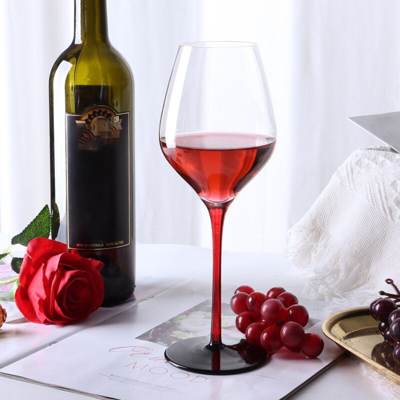 Verre à vin à fond plat en cristal sans plomb, fait à la main, couleur créative, verres à boisson, de mariage