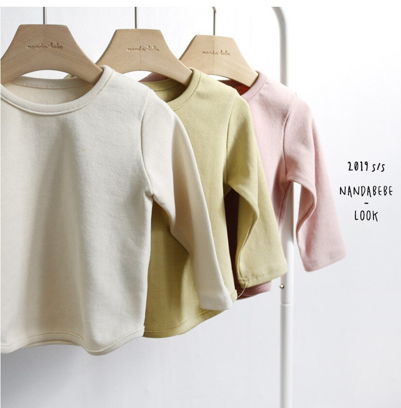 Baby Katoen Ronde Hals T-shirt Voor Jongens En Meisjes, Eenvoudige En Veelzijdige Elastische Binnenste Base T-shirt Lente