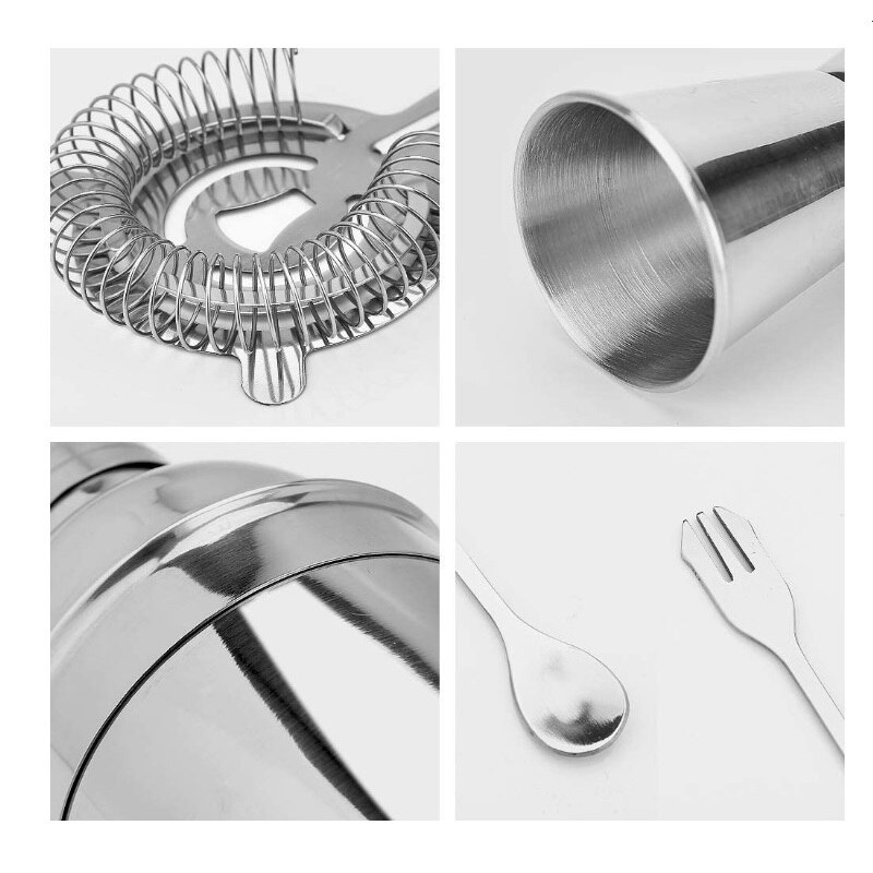 Premium Cocktail Shaker Bartender Kit With Natural Bamboo Stand Cocktail Shaker Set With Highest Bar Tools