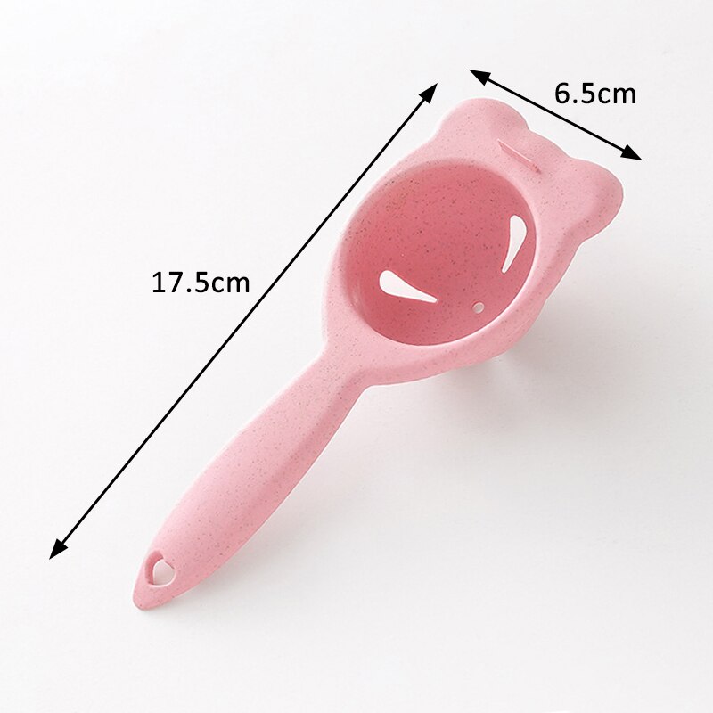 1Pcs Wheat Straw Yolk Egg Separator Divider Cute Bear Shaped Sifting Gadget Filter Holder Baking Tool Kitchen Accessories: Pink