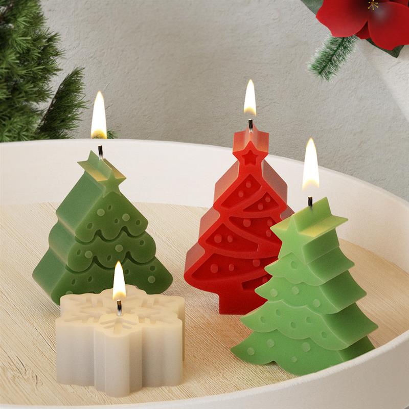 Albero di Natale Pupazzo di neve Alce Stampi per candele silicone Fai da te fatto a mano Cottura Aromaterapia Candela Stampo in resina Decorazione domestica di Natale