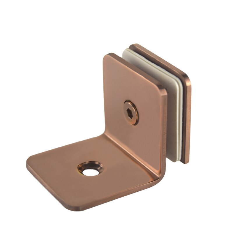 Stainless Steel 304 Rose Gold Glass Fixed Clip Bathroom Glass Door Fixed Code Corner Partition Shower Room Link Clip: 90