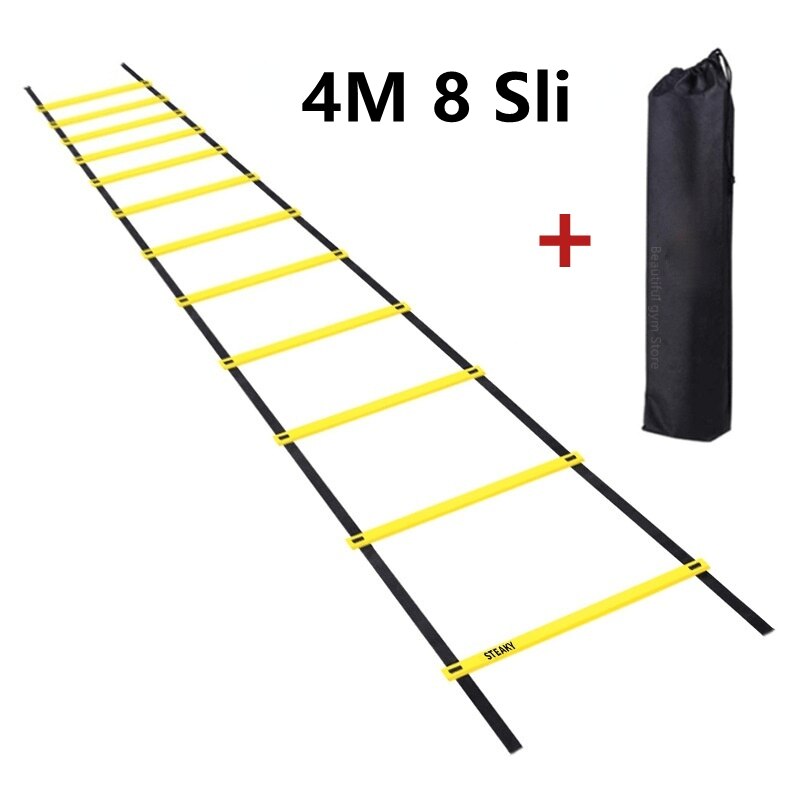 Agility Speed Ladder Stairs Nylon Straps Training Ladders Agile Staircase for Fitness Soccer Football Speed Ladder Equipment: BBX11-4M 8 Sli