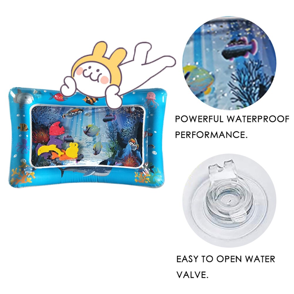 Cartoon Animal Baby Kids Water Spelen Mat Opblaasbare Zuigelingen Tummy Tijd Playmat