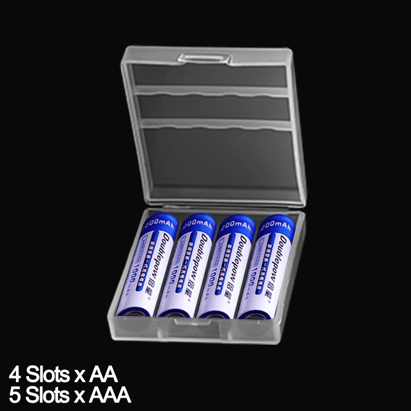 ALL IN Battery Case for 18650 26650 16340 Battery Holder Storage Box for 2 4 8 AA AAA Rechargeable Battery Container Organizer: For 4x AA AAA