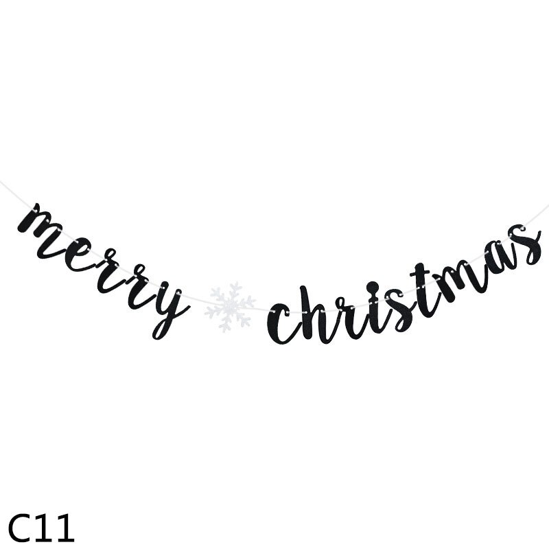 1pc guirlandes de bannières joyeux noël, bricolage, artisanat en papier, lettres multi-styles, décoration florale pour la maison, décoration suspendue de noël: C11