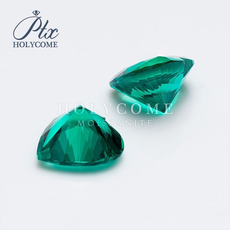 4X4 Mm Holycome Verkoop Groene Kleuren Vvs Diamond Top Groene Lab Gemaakt Emrald Hart Cut Voor moissanite Ring Maken