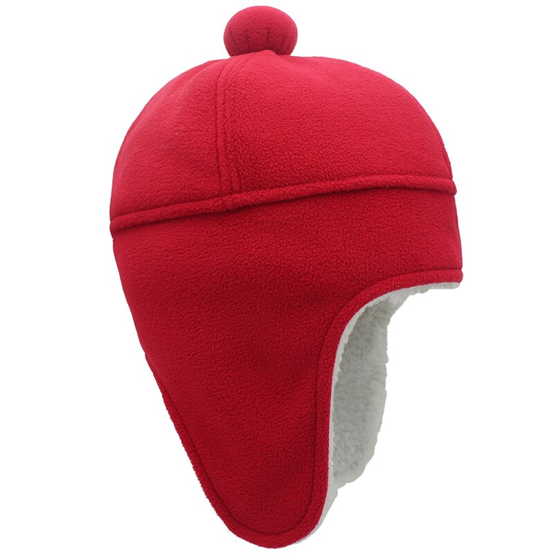 Autumn and Winter Beanie Ladies Cute Ball Bomber Hat Ear Protection Hat Imitation Lamb Wool Warm and Cold Hat 58cm Head Size
