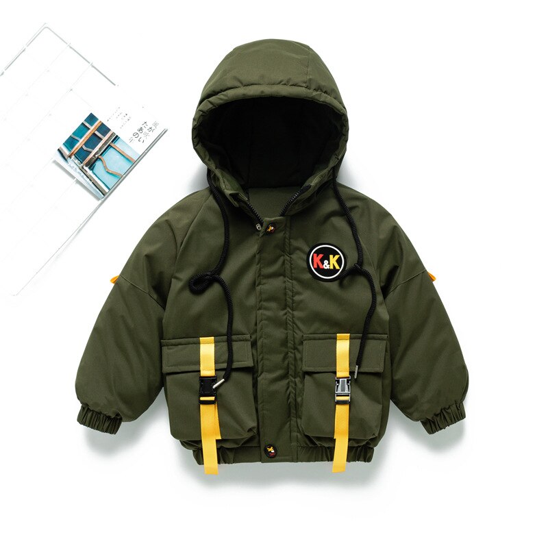 1 2 3 4 5 Years Withstand The Severe Cold Boys Jacket Winter Thick Keep Warm Outerwear Coat For Boy Heavy Children Clothes: JK120-Green / 2T