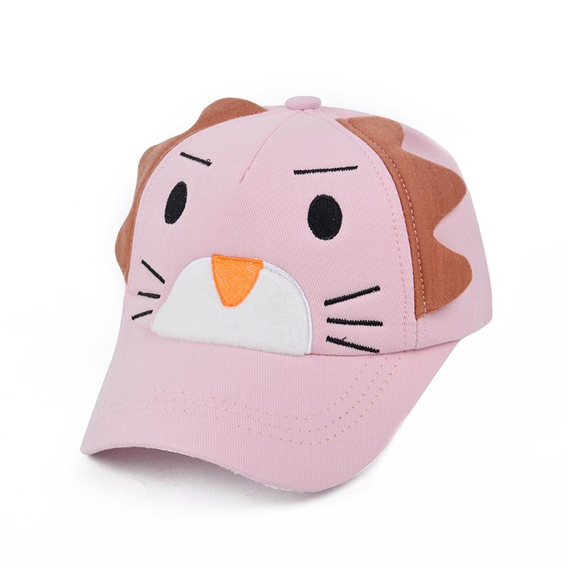 Dessin animé Lion enfants casquettes de Baseball broderie bébé fille garçon chapeau réglable été enfants chapeau de soleil enfant en bas âge casquette Bonnet: pink
