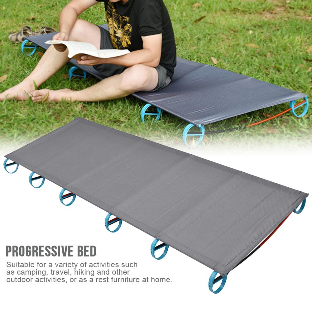 Portable Ultralight Folding Single Camp Bed Travel Cot Tent Bed Aluminium Alloy Metal Frame Outdoor Camping Hiking Fishing Beds