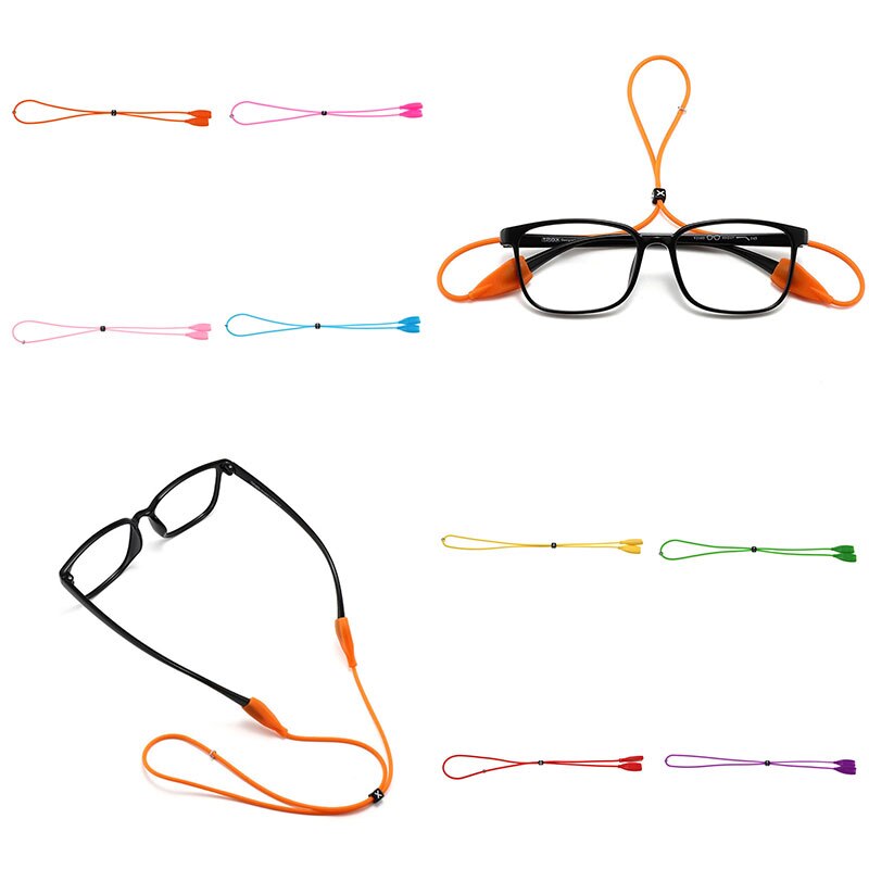 Correas elásticas de lentes de silicona antideslizantes para gafas deportivas cuerdas de cuerda con ganchos para los oídos gafas de sol soporte de cordón de banda de cadena