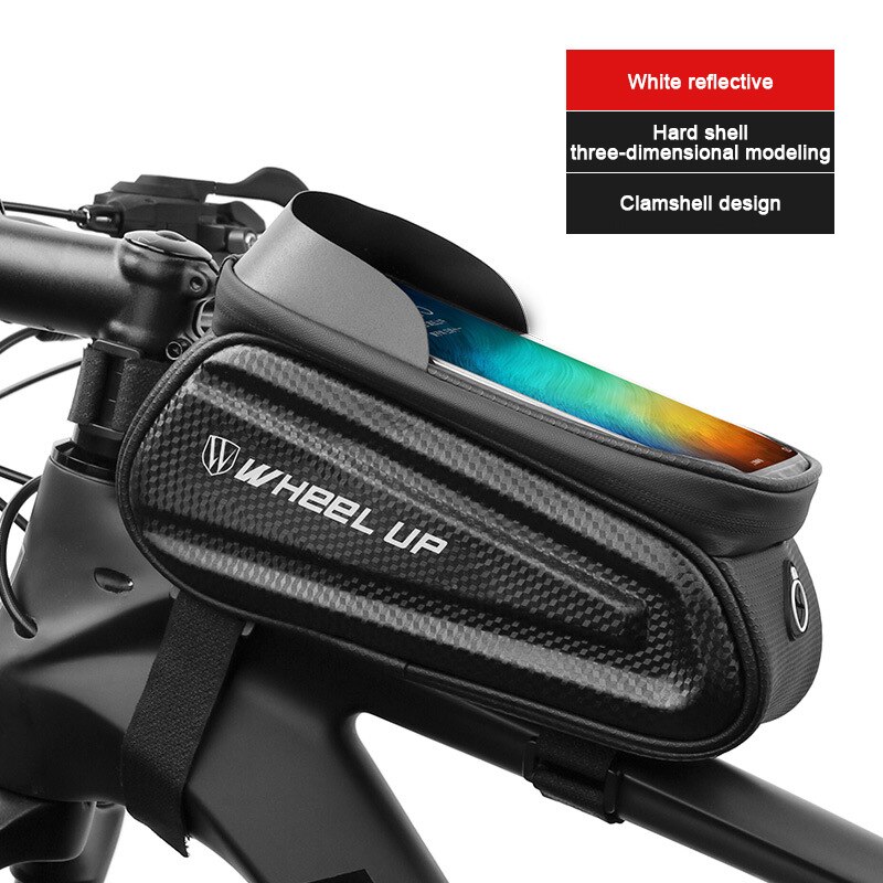 Cykelramme tasker cykeltelefontasker vandtæt toprørmonteret styr opbevaringspose cykeltelefonholder: Bh1