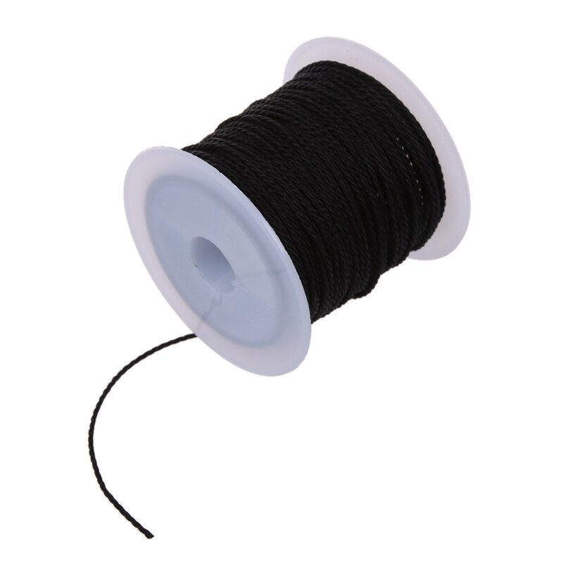 Roll Black Waxed Cotton Necklace Beads Cord String 1mm