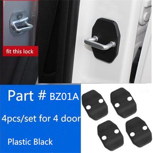 4 unids/set de cubierta de protección de cerradura de puerta de acero inoxidable, carcasa anticorrosiva para Benz Serie E Serie C M serie ML serie B SLK GLK: plastic
