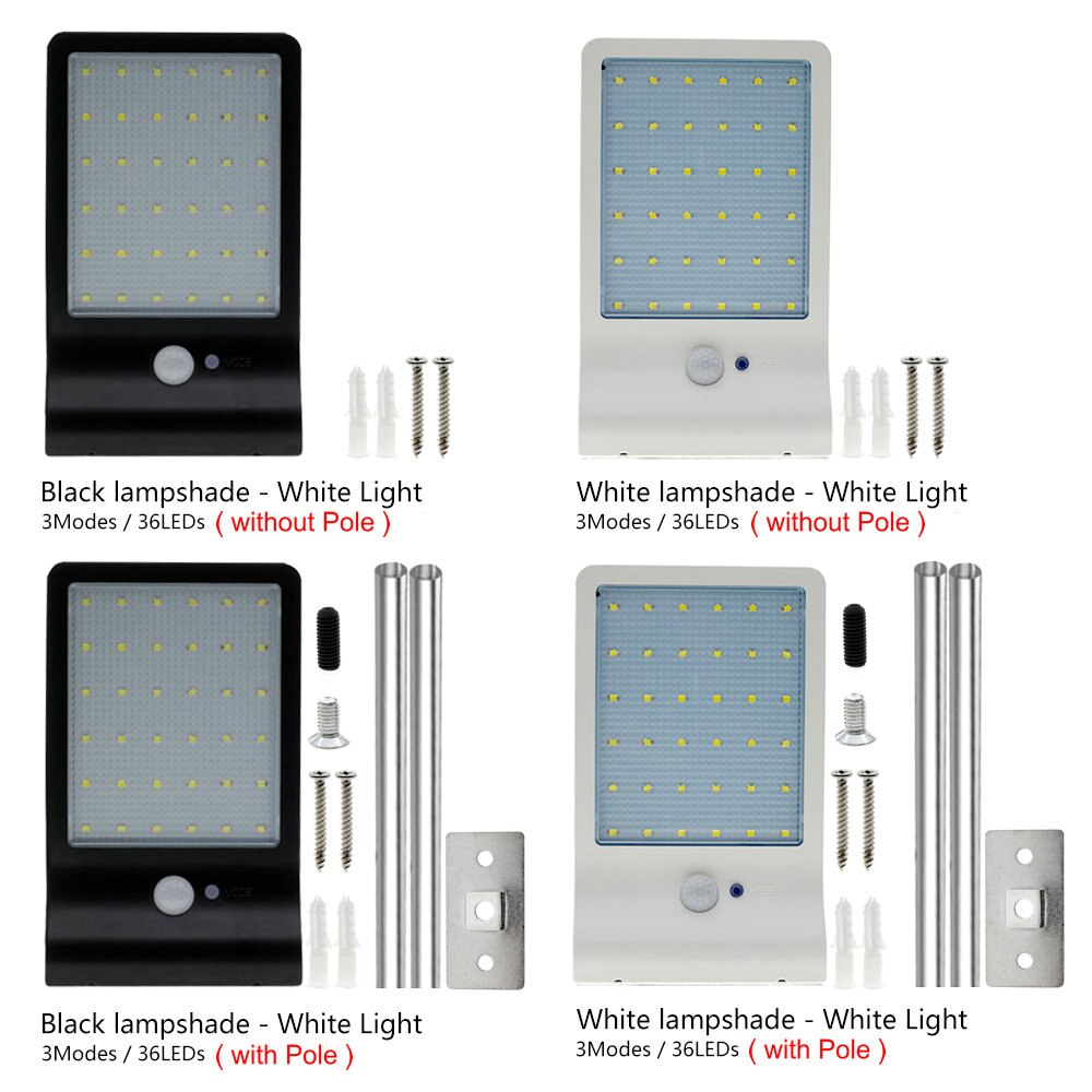 LED Zonne-straat Licht Outdoor Waterdichte Verlichting Voor Garden Wall PIR Bewegingssensor Afstandsbediening Energiebesparende Straat Lampen