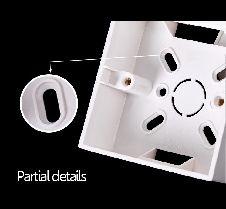 External Mounting Box 86mm*86mm*34mm for 86mm*86mm Standard Switches and Sockets Apply For Any Position of Wall Surface