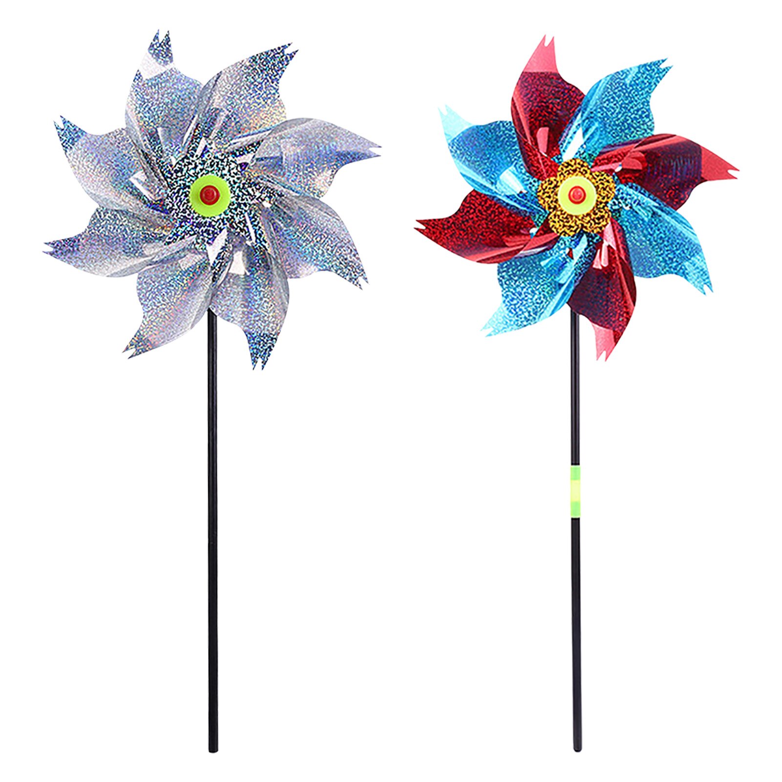 50cm Vogel Repeller Windräder 5 Blätter Reflektierende funkelnd Vogel Abschreckung Windmühle Schützen Garten Pflanze Blume Garten Rasen Dekor