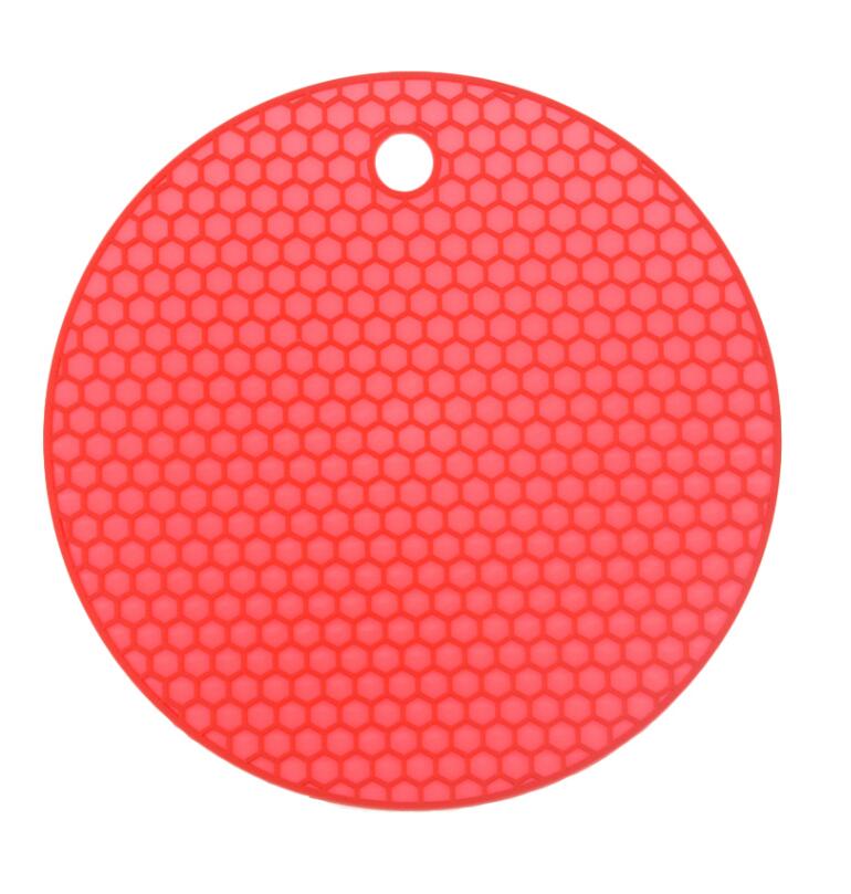 14cm Siliconen Ronde Honingraat Warmte-Isolerende Kussen Tafel Kussen Kom Kussen Cup Kussen Europese Keuken: red