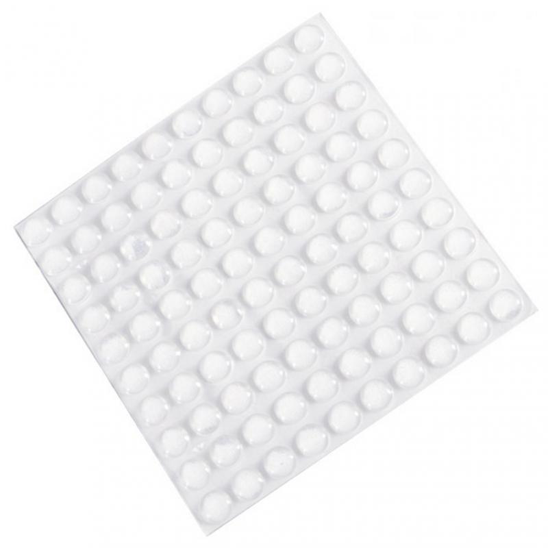 Tampon auto-adhésif, 100 pièces/feuille, toilettes, tiroirs, portes, armoires, Anti-collision, caoutchouc, antidérapant, pieds en Silicone: 02 Transparent