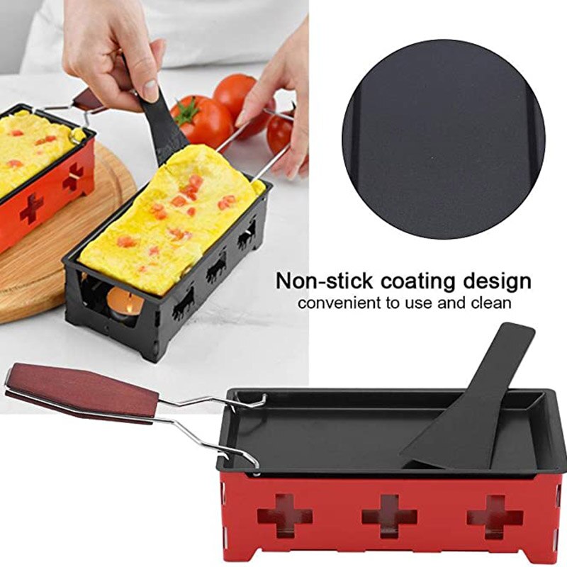 Non-Stick Cheese Oven Set Mini BBQ Cheese Board With Wood Handle Iron Swiss Cheese Melter Pan Kitchen Baking Tools
