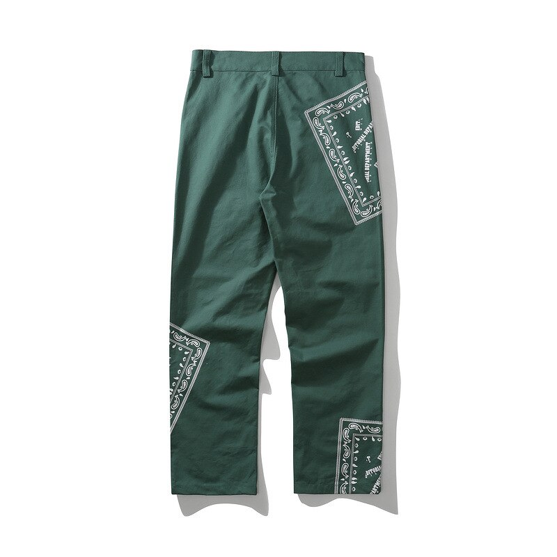 Pantalon Cargo avec imprimé de Bandana pour hommes, jogging multi-poches, Streetwear à la , , WY632