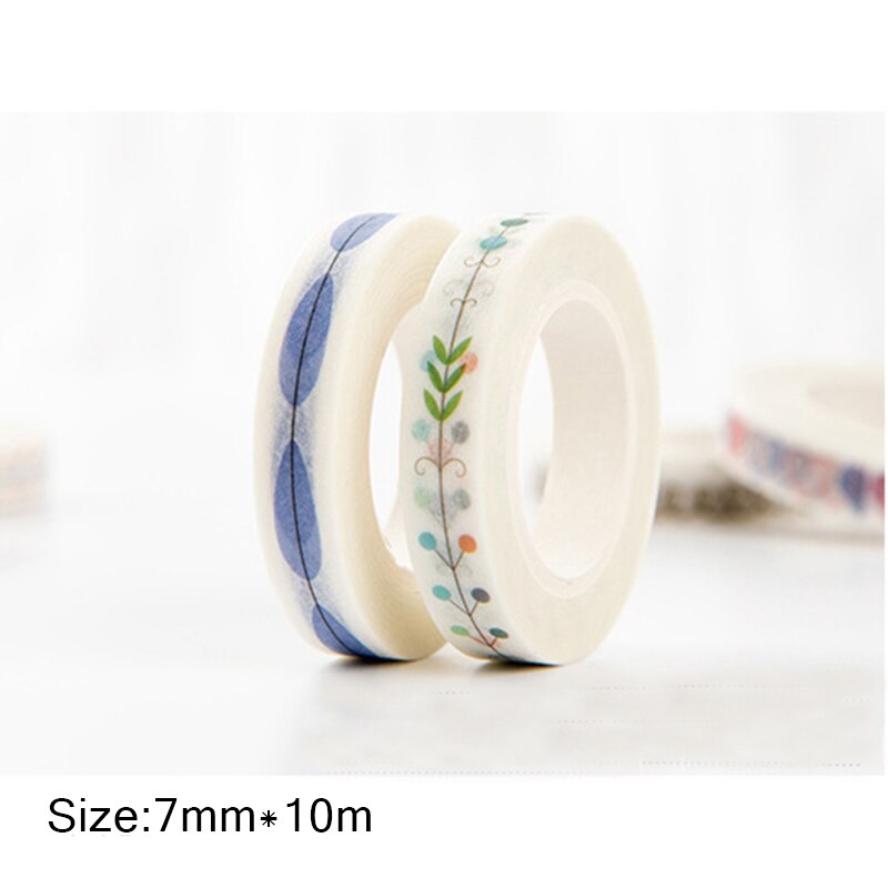 Washi Tape 10 m * 7mm Liefde En Bladeren Plant Scrapebooking Diy Stickers Decoratieve Afplakband Voor Verjaardagsfeestje decoratie