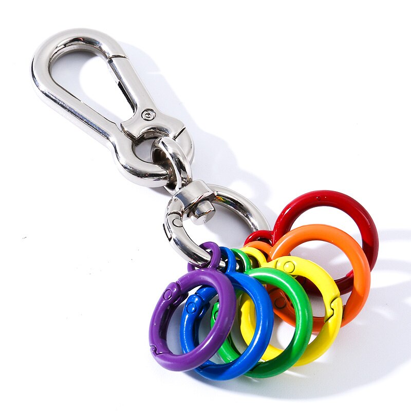 Metal Keychain Hook Key Chain Car 1 Piece Zinc Alloy DIY Cute Style Luggage Car Key Ring Opening Ring Lesbian Gay Key Ring: Small circle