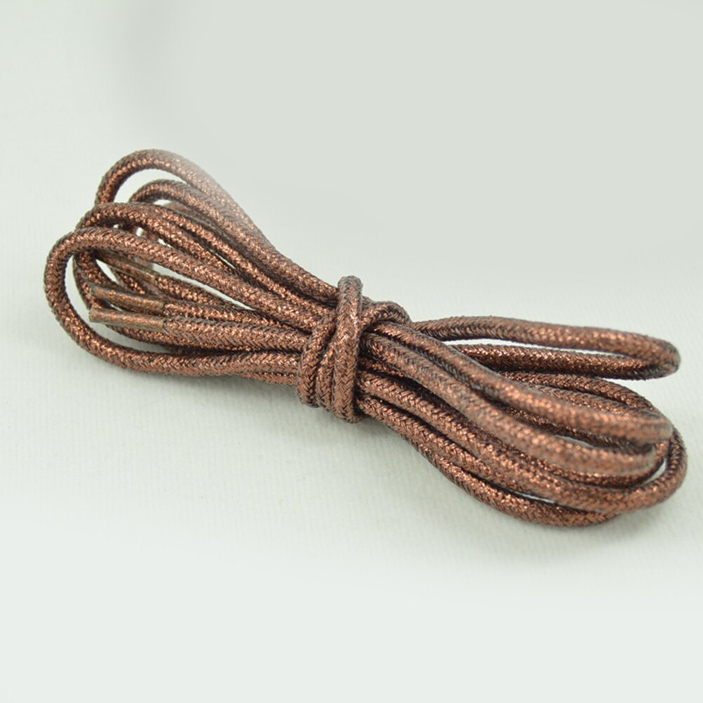 Lacets ronds colorés or et argent brillants 15 couleurs 113 cm chaussures de Sport baskets lacets lacets chaussures cordes: Marron