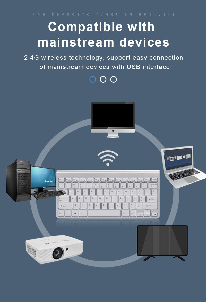 2.4G Draadloze Toetsenbord Muis Oplaadbare Usb Adapter Bluetooth Toetsenbord Met Muis Geruisloze Ergonomisch Toetsenbord Voor Pc Tablet