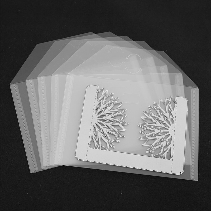 10Pcs/Set Large Die &amp; Stamp Storage Pockets PVC Plastic Sheet for DIY Scrapbooking Cards Decoration Photo Card Frame