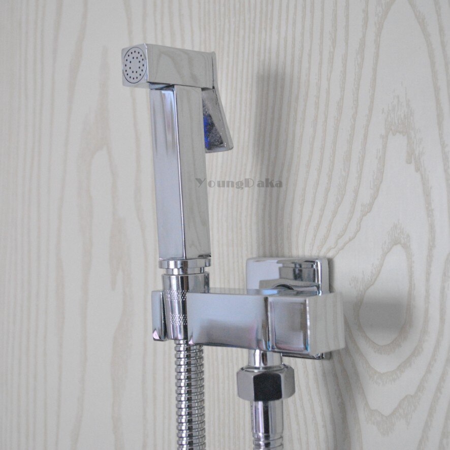 Mini Hand held Bidet Shower Sprayer Faucet Needn't Punch Toilet Jet Cleaner Portable Shattaf High Pressure Brass Corner Valve