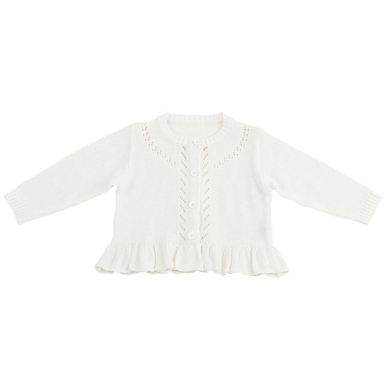 0-24M Japan Stil Kinder Baby Mädchen Strickjacke Gestrickte Pullover Mäntel Hohl Rüschen Baumwolle Top Oansatz Einzelne breasted Top Outwear