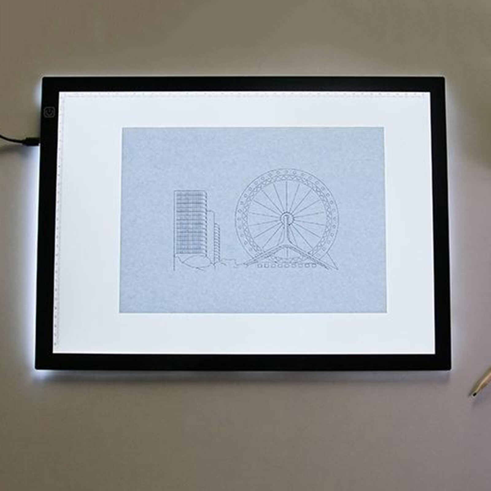 Tracing Light Box A4 LED Light Pad Tracer Copy Board Tracing Light &USB Cable