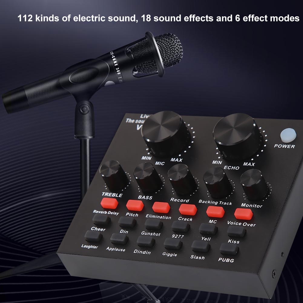 V8 Soundkarte Audio- einstellen Schnittstelle Externe Usb Live Mikrofon Soundkarte Bluetooth Funktion für Computer Pc praktisch Singen