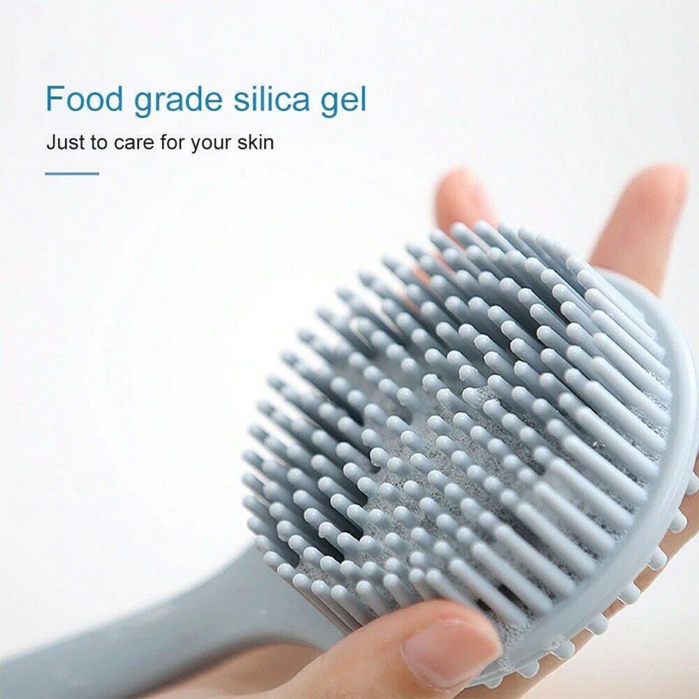 Multifunctional Silicone Bath Brush With Long Handle Long Handle Shower Body Scrub Brush Single-sided Back Rubbing For Bathing