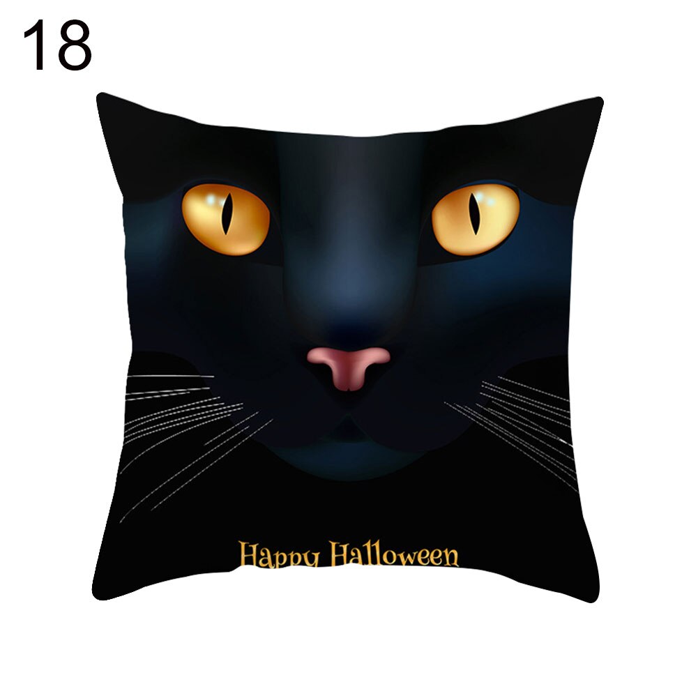 1pc sjove halloween græskar spøgelse flagermus trick or treat pudebetræk pudebetræk stribet geometrisk pudebetræk kussen sofa indretning