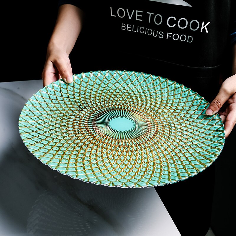 Christmas Food Luxury Plate Set Dinning Dessert Modern Plate Sets Serving Breakfast Vajilla Completa De Platos Dinnerware 60PZ