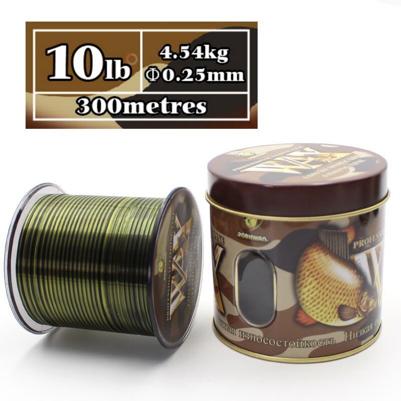 300M Karper Vislijn Super-Stoere Monofilament Belangrijkste Lijn Karper Nylon Draad Vislijn Voor Reel Karper Feeder visgerei: 0.25mm -10lb