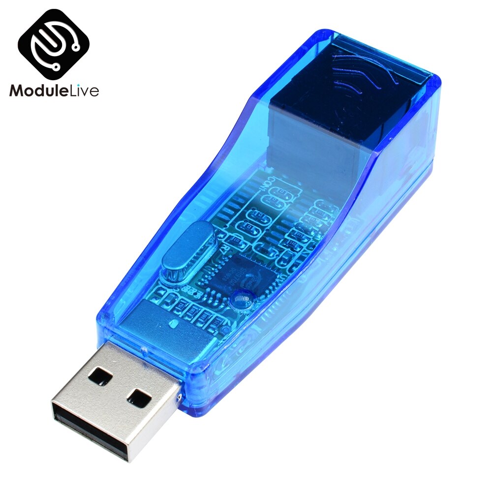 Adaptador de tarjeta de red USB 2,0 a LAN RJ45 Ethernet 10/100Mbps para Win7 para Win8 para Android Tablet PC azul
