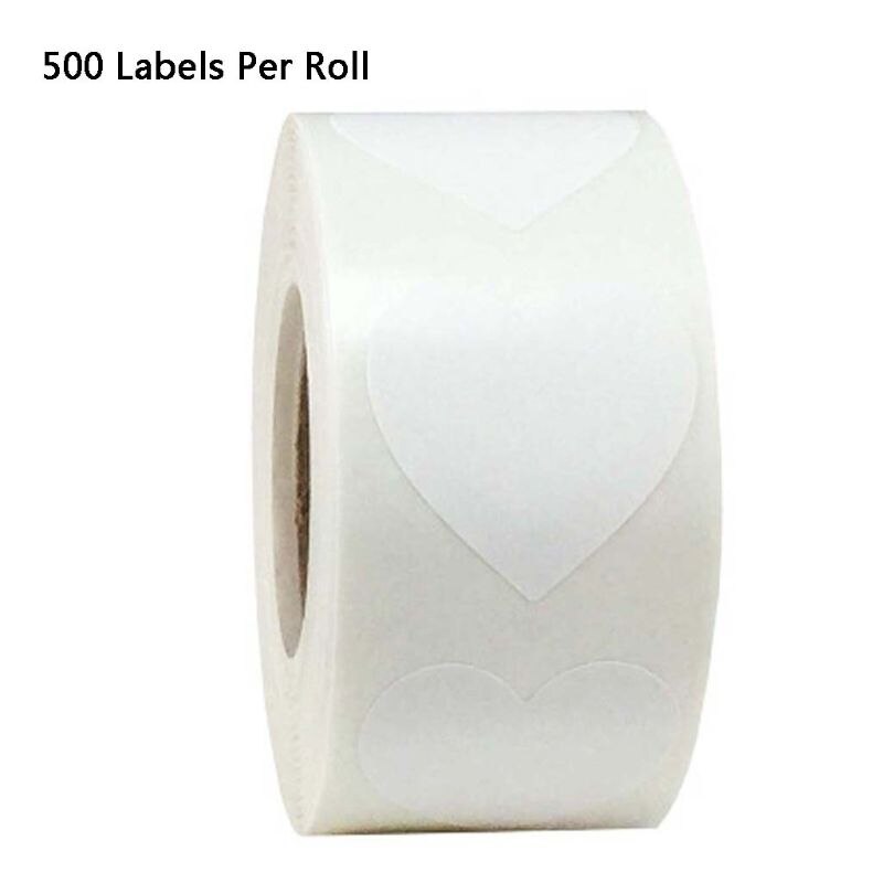 500 stk / rulle 8 farver hjerteformede klistermærker bryllupsemballage håndlavet kuvertforseglingsetiket papirvarer klistermærke: 2