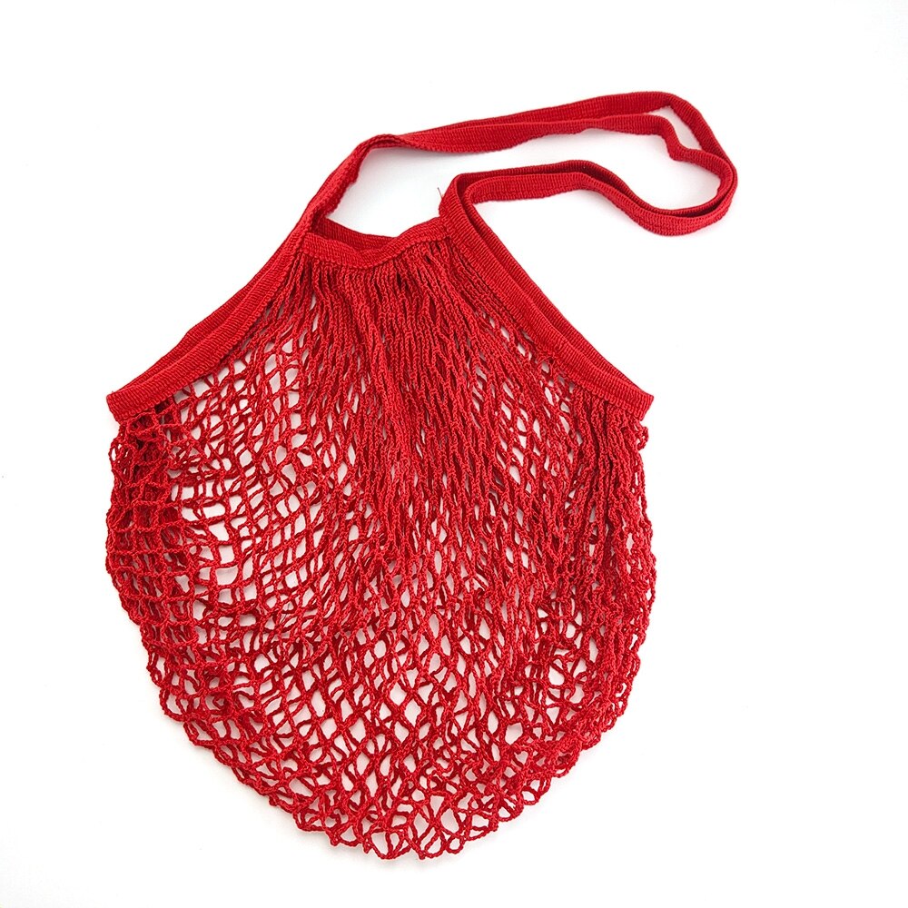 Bolso de compras de malla reutilizable para mujer, bolsa de almacenamiento de fruta con cordón, tejido de red, para tienda de comestibles, novedad: F