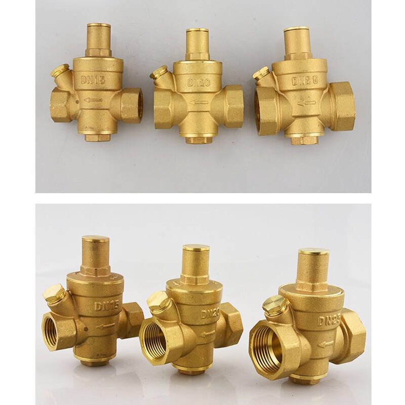 DN15 DN20 DN25 Brass Water Pressure Reducing Maintaining Valves Regulator Mayitr Adjustable Relief Valves With Gauge Meter