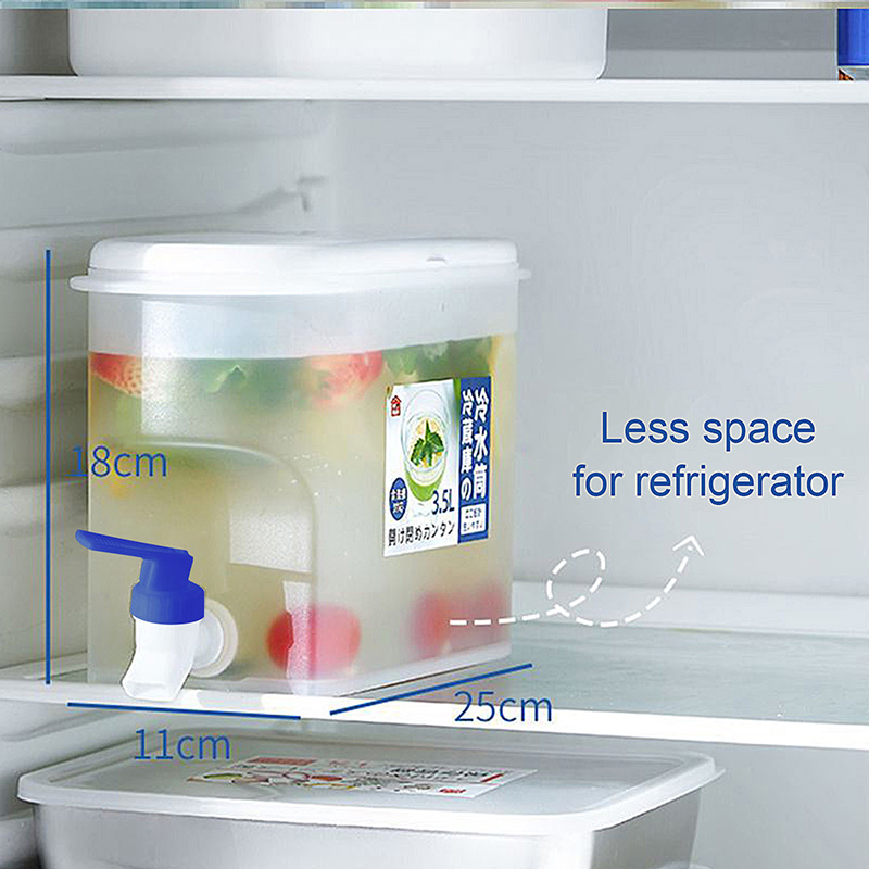 3.5L pojemnik na zimne napoje z kranem gospodarstwa domowego lemoniada pojemnik na napoje kuchnia lodówka zimne wiadro na wodę antyblokujący czajniczek